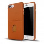 Wholesale iPhone 8 Plus / 7 Plus Pro Card Slot Armor PU Leather Case (Brown)